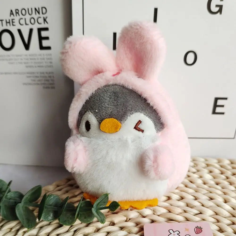 Cute Penguin Plush Key Ring Tourist Hat Penguin Keychain For Girls Gifts Creative School Bag Keychain
