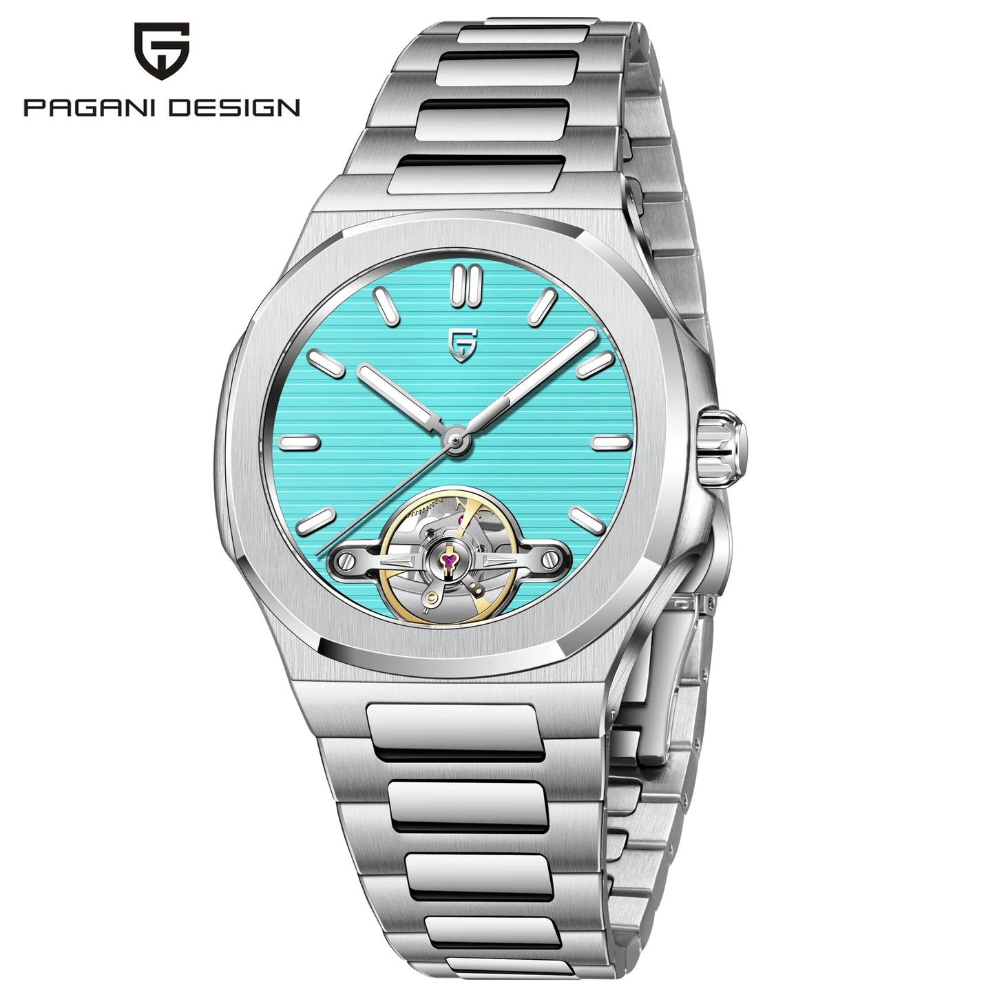 PAGANI DESIGN Men's Watches Rose Gold Skeleton Tourbillon Automatic Watch For Men Stainless steel Fashion Mechanical Wristwatch