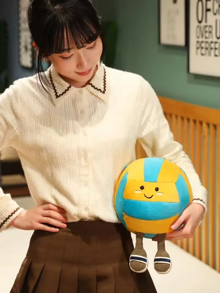 Jellycat New Volleyball Doll Plush Toy Handmade Doll Cartoon Anime Cute Pillow Cushion Home Children's Birthday Gift Doll