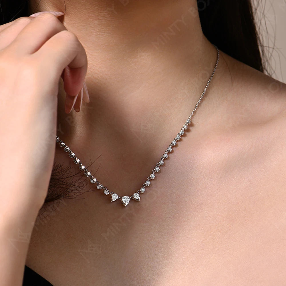 MINTYBOX S925 Sterling Silver Moissanite Snake D VVS1 Lab Diamond 18k Plated 45cm Necklaces for Women Birthday Jewelry Gift