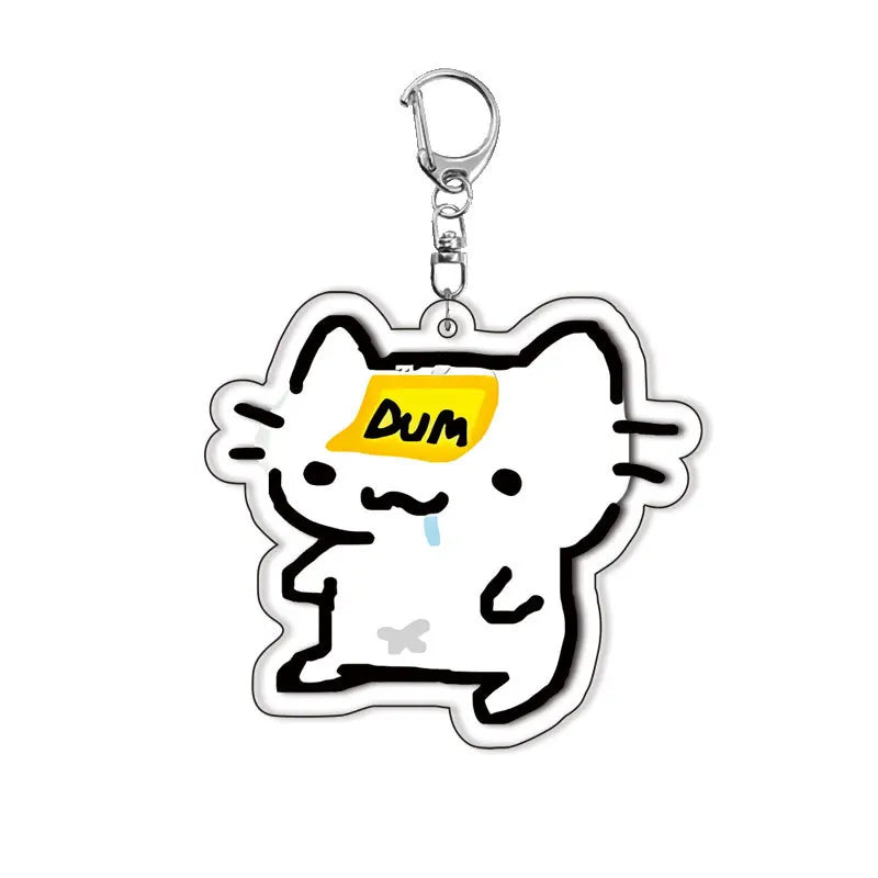 Lovely Pet Kitten with Flower Keychains Cartoon Strawberry Cat Keyring Creative Backpack Pendant Key Chain Fans Friends Gifts