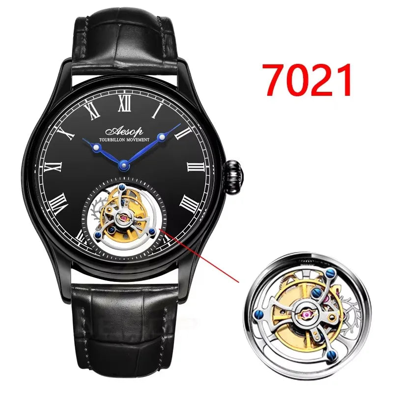 Aesop Real Flying Tourbillon Movement Mechanical Watches Luxury Watch for Men Skeleton Tourbillon Watch Sapphire 2025 NEW