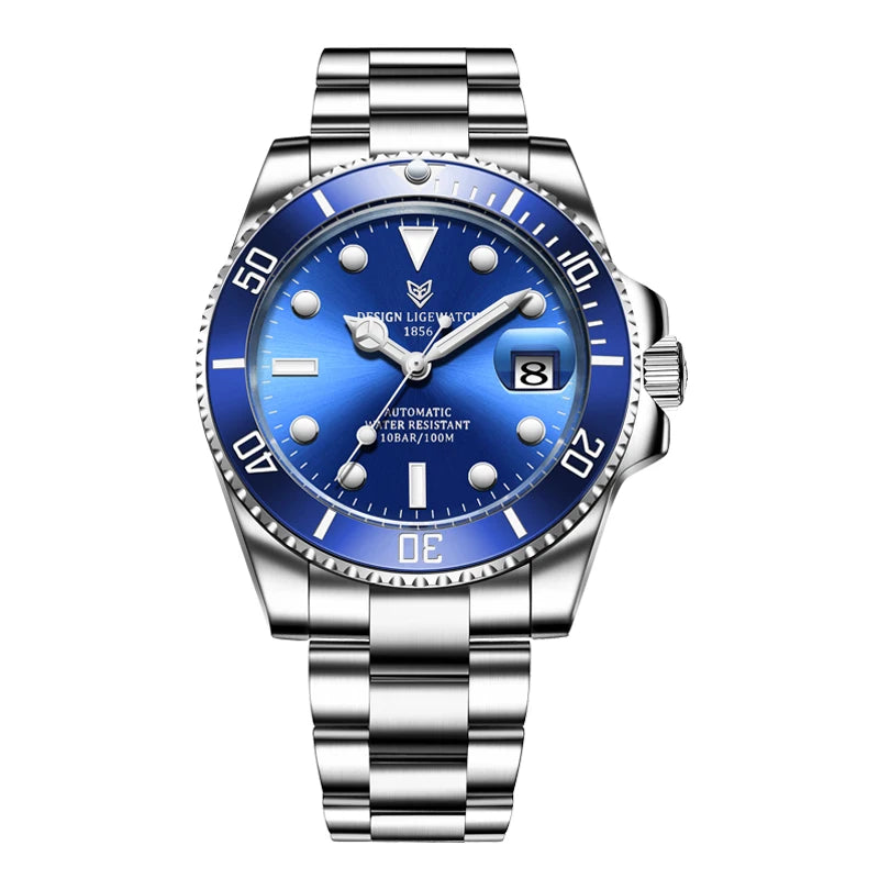 LIGE Top Brand Luxury Mechanical Man Watch Fashion Casual Sports Automatic Watches for Men Stainless Waterproof Tourbillon Clock