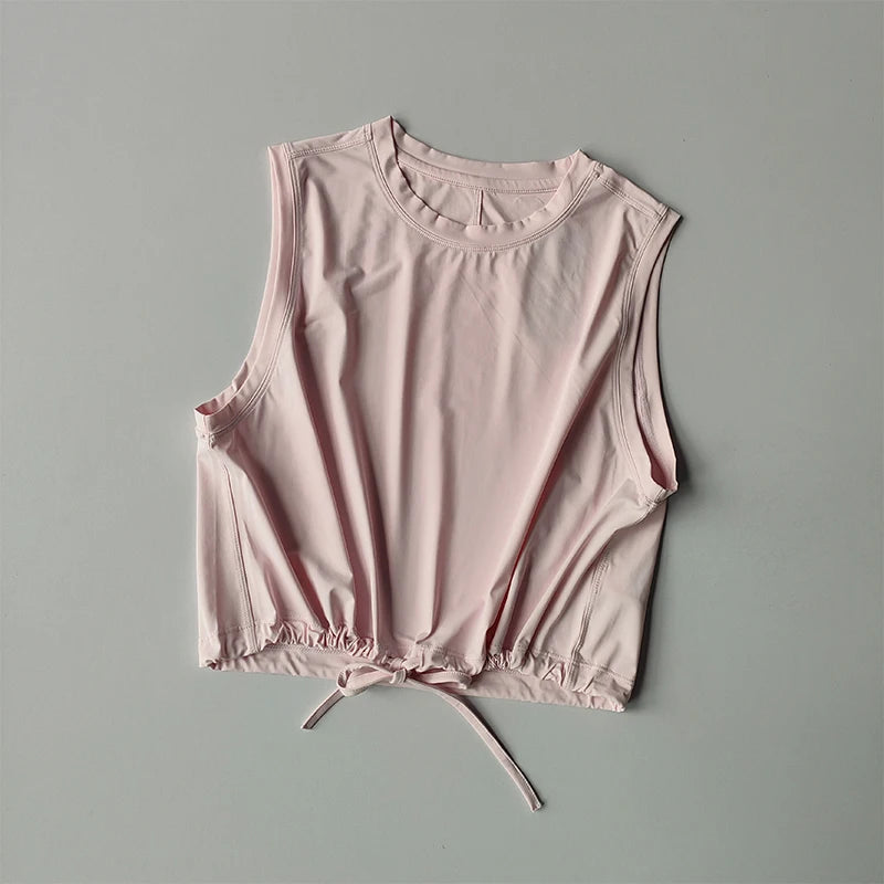 Yoga Suit, Women's Summer Thin Breathable Loose Sports Vest T-shirt Running Training High-end Feeling Temperament Fitness Suit