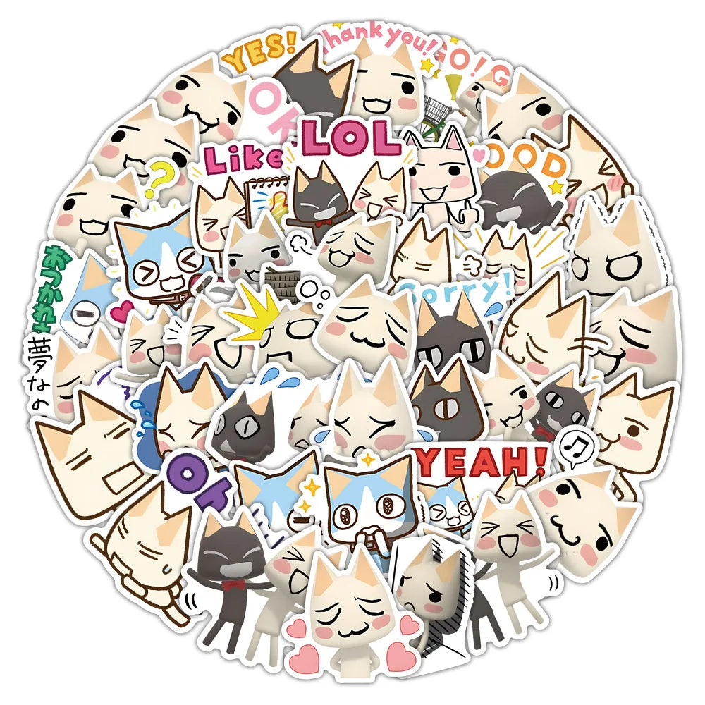 10/30/50PCS Cute Inoue Toro Stickers Cartoon Cat Meme Sticker Funny Graffiti Decals Luggage Laptop Phone Guitar Bike Kids Toys