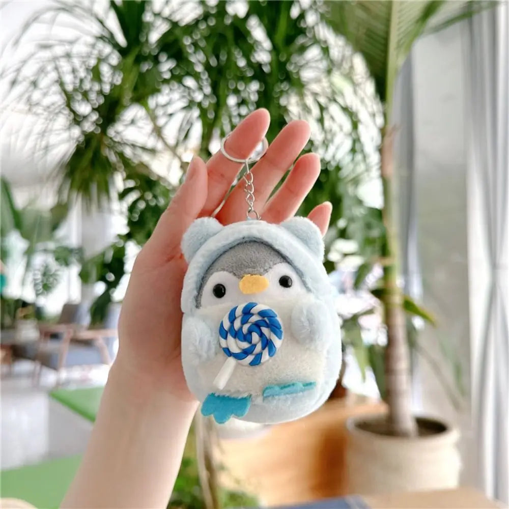 Cute Penguin Plush Key Ring Tourist Hat Penguin Keychain For Girls Gifts Creative School Bag Keychain