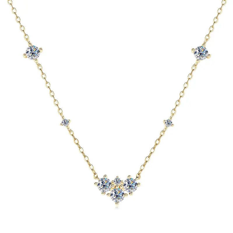 RAPRGOLD GRA Certified Full Round Moissanite Diamond Pendant Necklace for Women S925 Sterling Silver Fine Jewelry Gift Collares