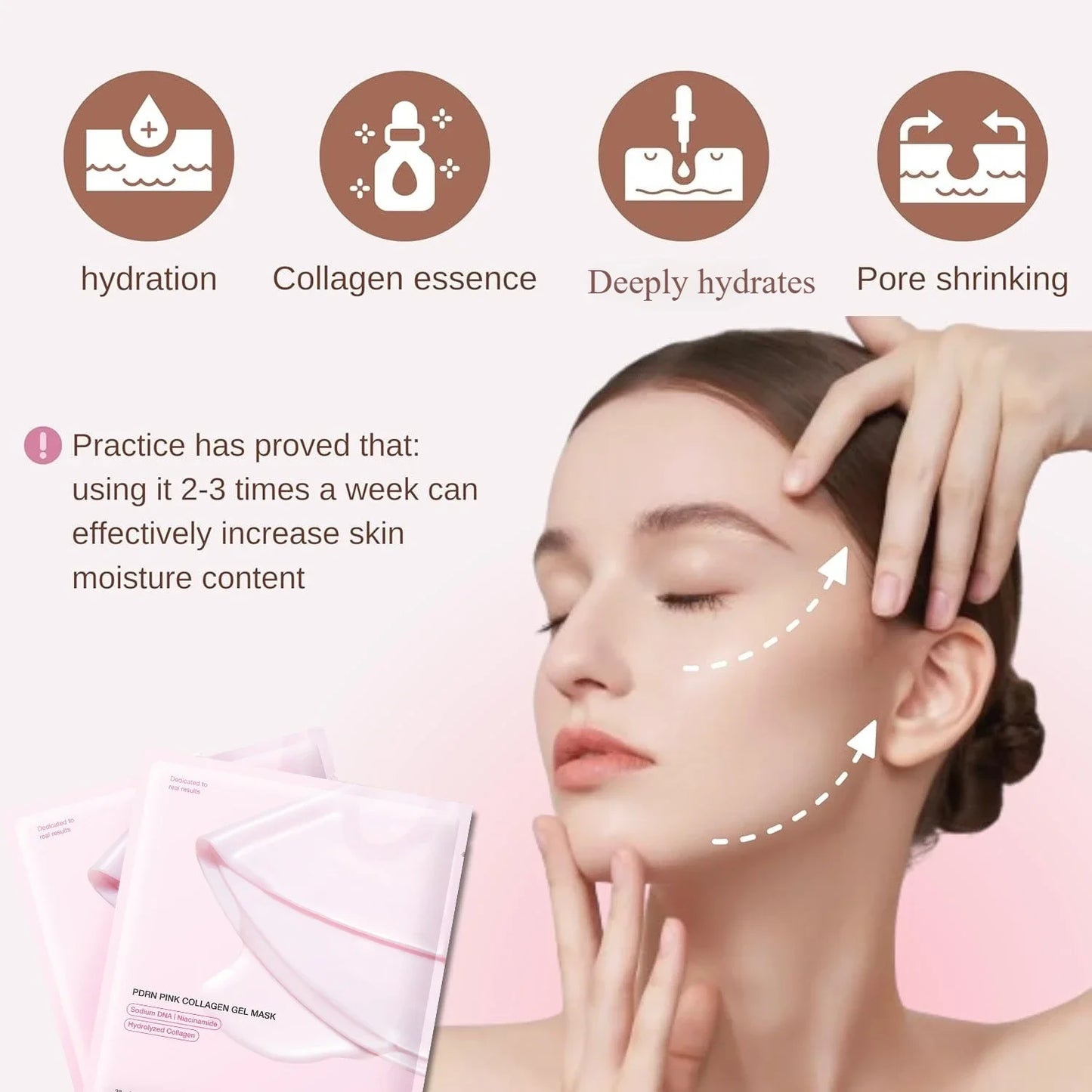 2025 Korean Salmon DNA PDRN Pink Collagen Jelly Gel Overnight Mask Moisturizing.