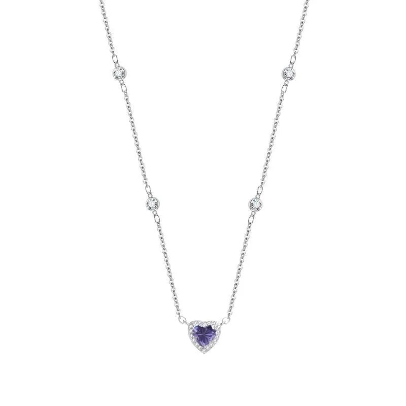 TY 0.8CT Moissanite 925 Sterling Silver Necklace for Women Heart Pendant Necklace D Color Shining Fine Jewelry Lab Diamond