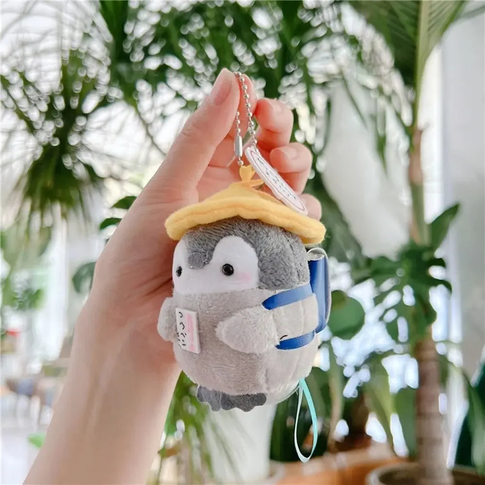 Cute Penguin Plush Key Ring Tourist Hat Penguin Keychain For Girls Gifts Creative School Bag Keychain