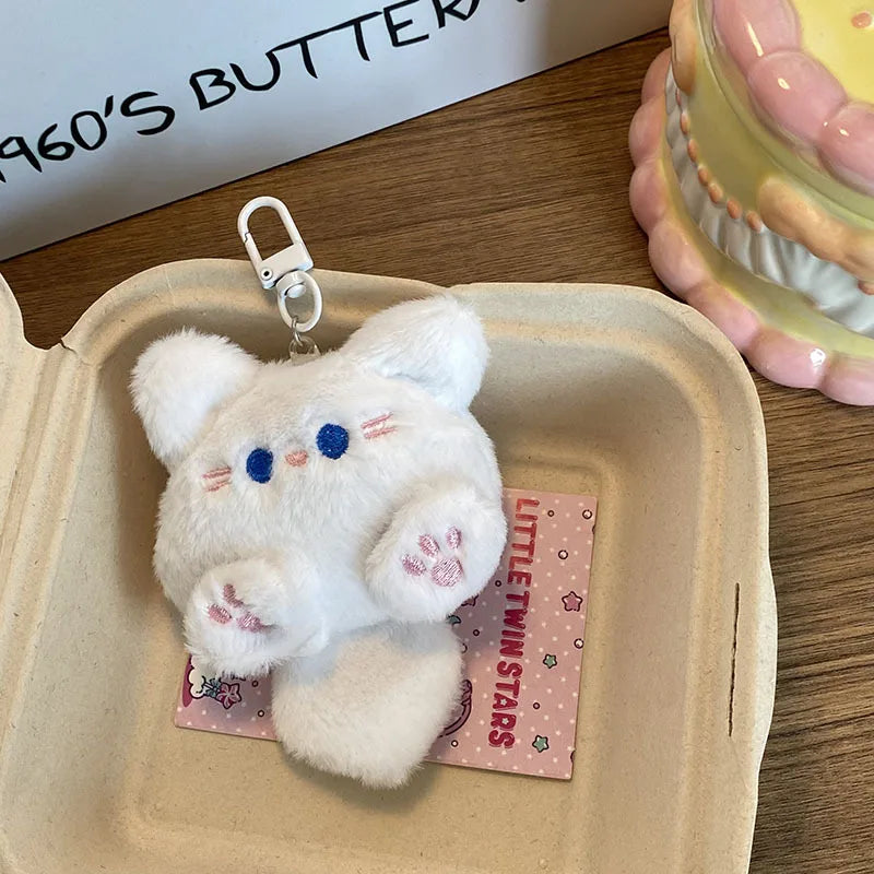Kawaii Soft Stuffed Animal Little Cat Keychain Plush Bag Car Pendant Keychain DIY Trinket Kids Stuffed Animal Toys