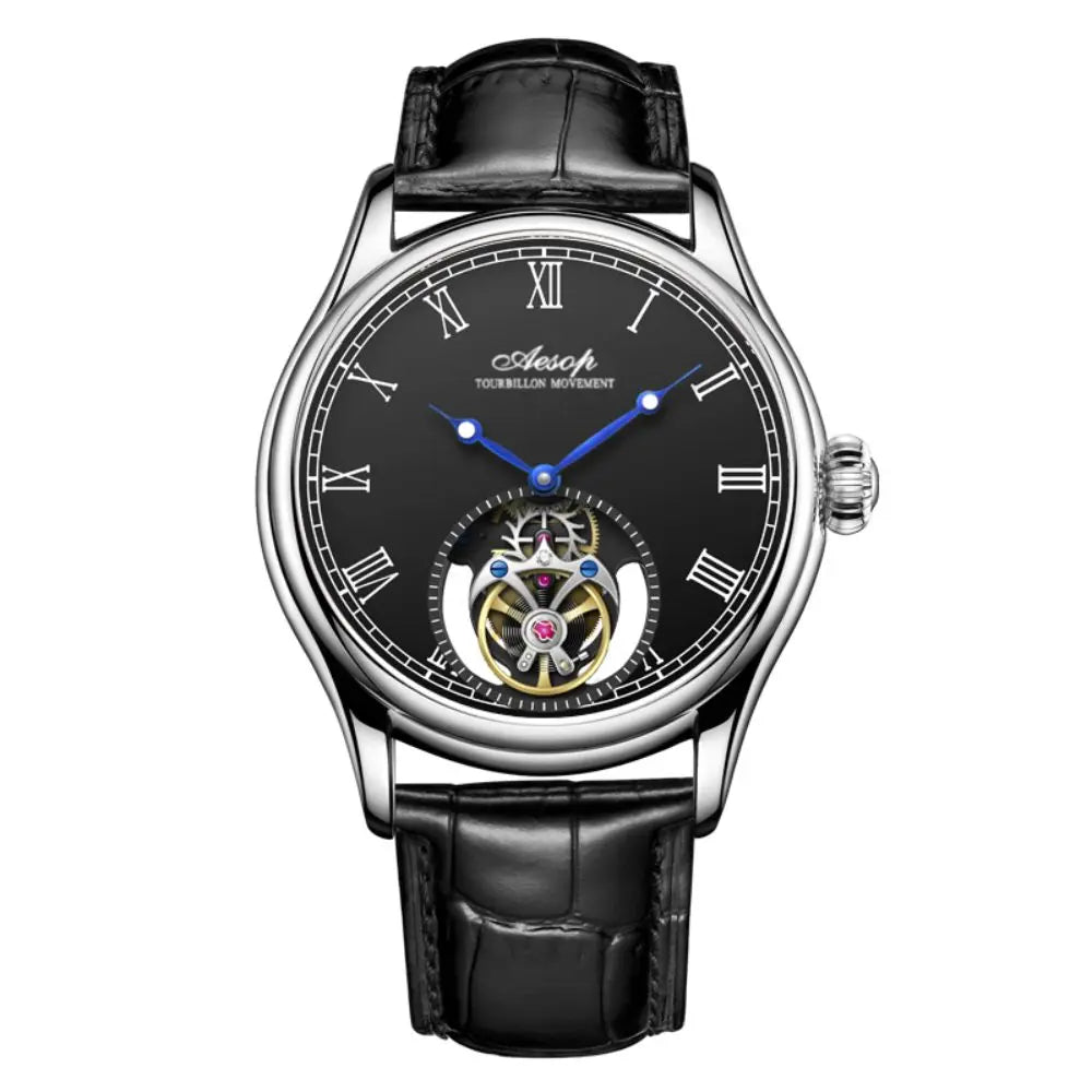 Aesop Real Flying Tourbillon Movement Mechanical Watches Luxury Watch for Men Skeleton Tourbillon Watch Sapphire Official Store