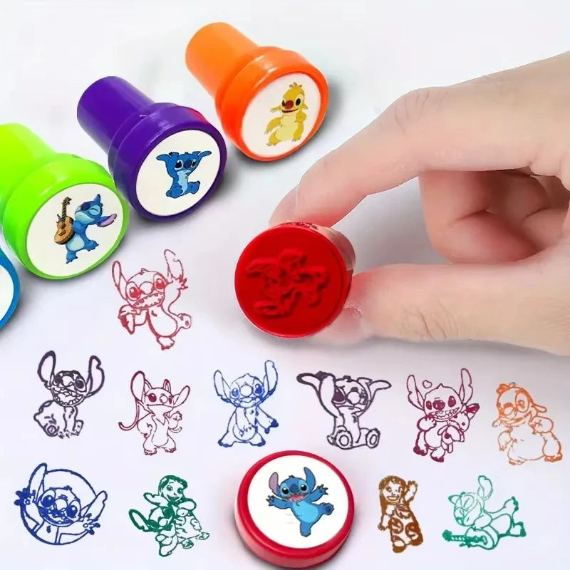 12PCS Cartoon Stitch Seal Gift Stitch Cartoon Pattern Seal Christmas Gift