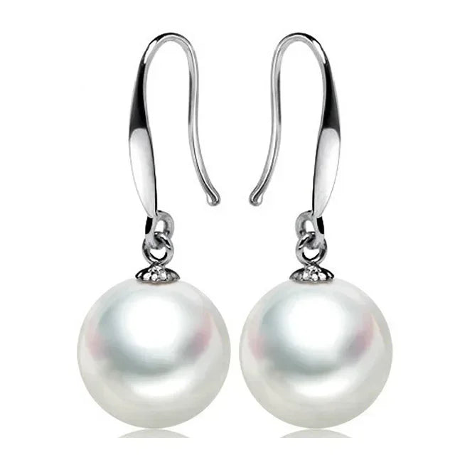 New fashion 925 Sterling Silver custom
10mm Pearl Drop Earrings Jewelry for Woman Girl Charm Wedding Party Couple Gift Jewelry