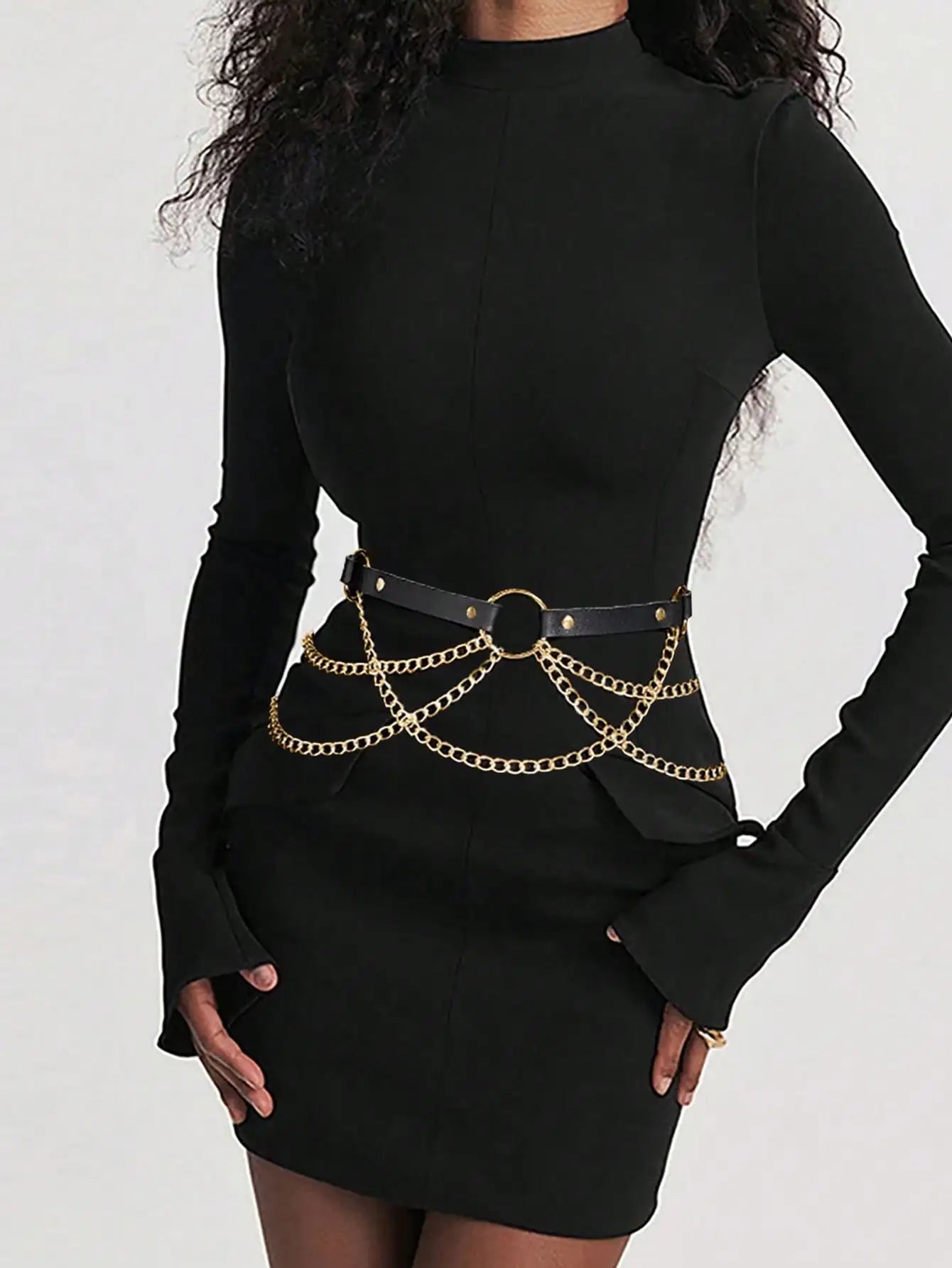  Women Sexy Leather Harness Belt Waist Chain Harness Fashion Waistband Accessory Leisure Punk Gothic Clothing Jewelry Belt