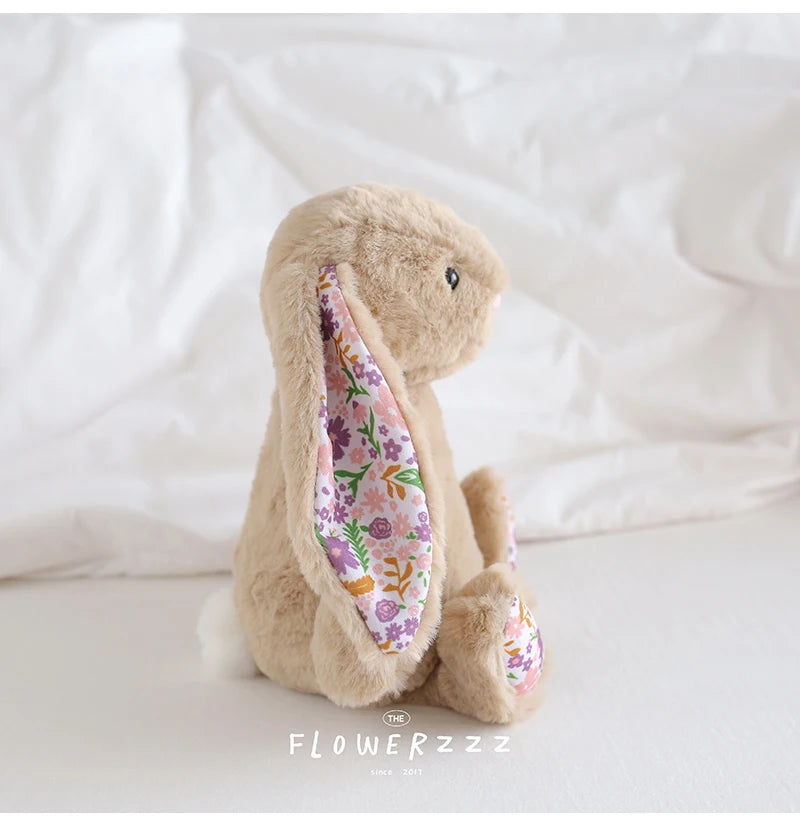 30cm Bonnie Rabbit Floral Ears Plush Toys Cartoon Stuffed Bunny Dolls Children's Room Decor Toy Soft Birthday Gifts For Girl