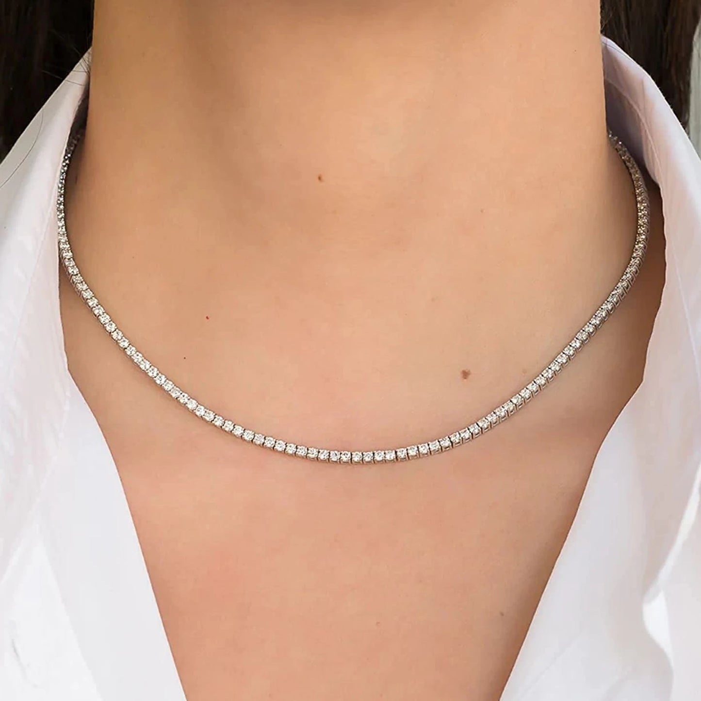 ATTAGEMS Moissanite Diamond 3.0MM Necklace Chain For Woman PURE 925 Sterling Silver Test Past Chains Party Fine Jewelry New Gift