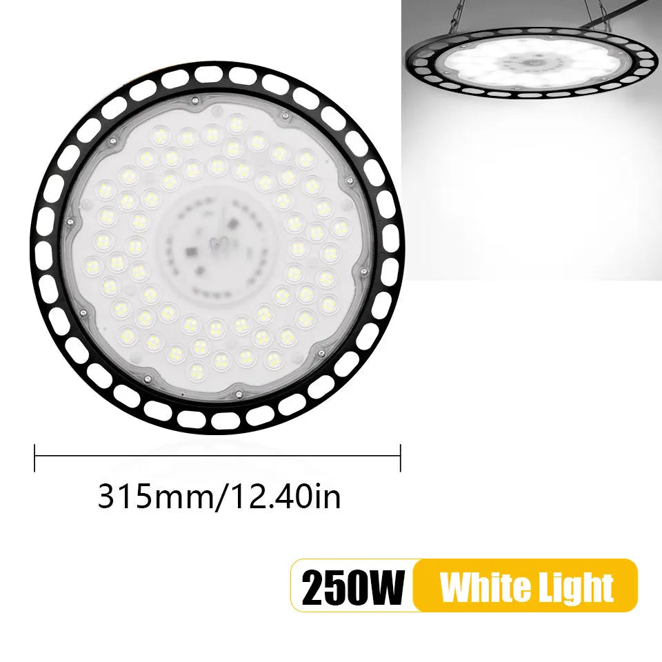 UFO High Bay Light 100W 150W 200W 300W LED Super Bright Waterproof Commercial Industrial Market Warehouse Garage Workshop Lamps