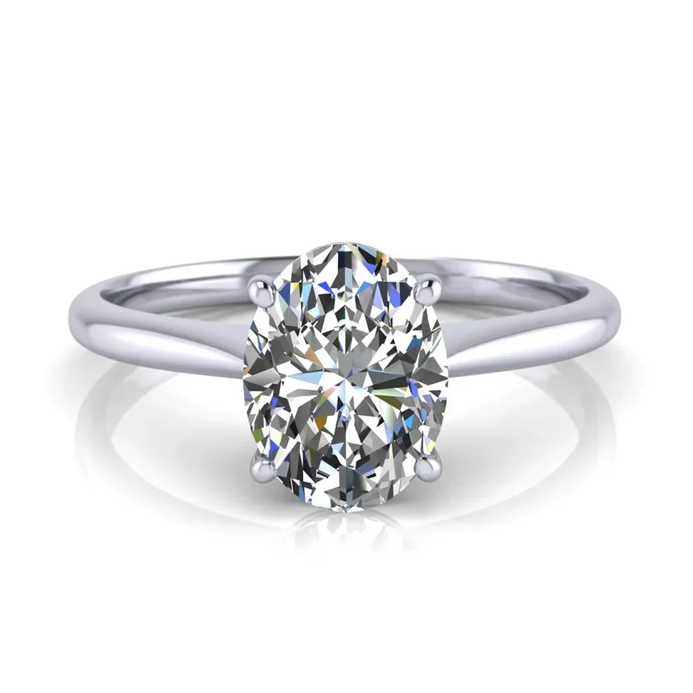 Oval Cut Full Moissanite Engagement Ring for Women S925 Silver1/2/3/4Carat Hidden Halo Diamond Wedding Rings with Certificates