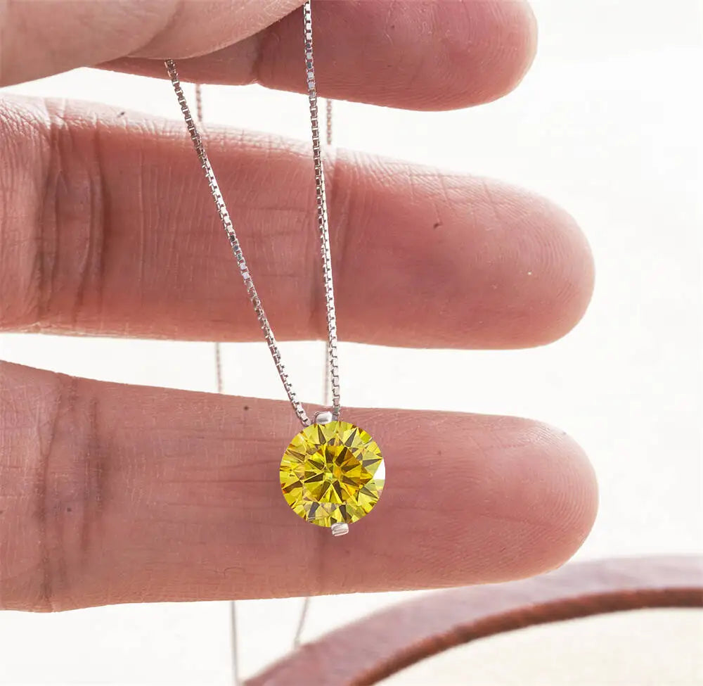 2CT D Color Moissanite Simple Pendant Necklace With Certificate 925 Sterling Silver Women Necklace Fine Jewelry Gift For Wedding