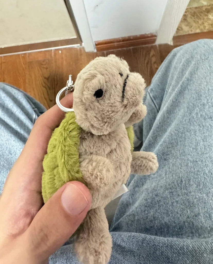 jellycat Mr. Timmy Turtle pendant bag bag charm doll key chain plush turtle toy girl cute gift baby soothing accessories toy