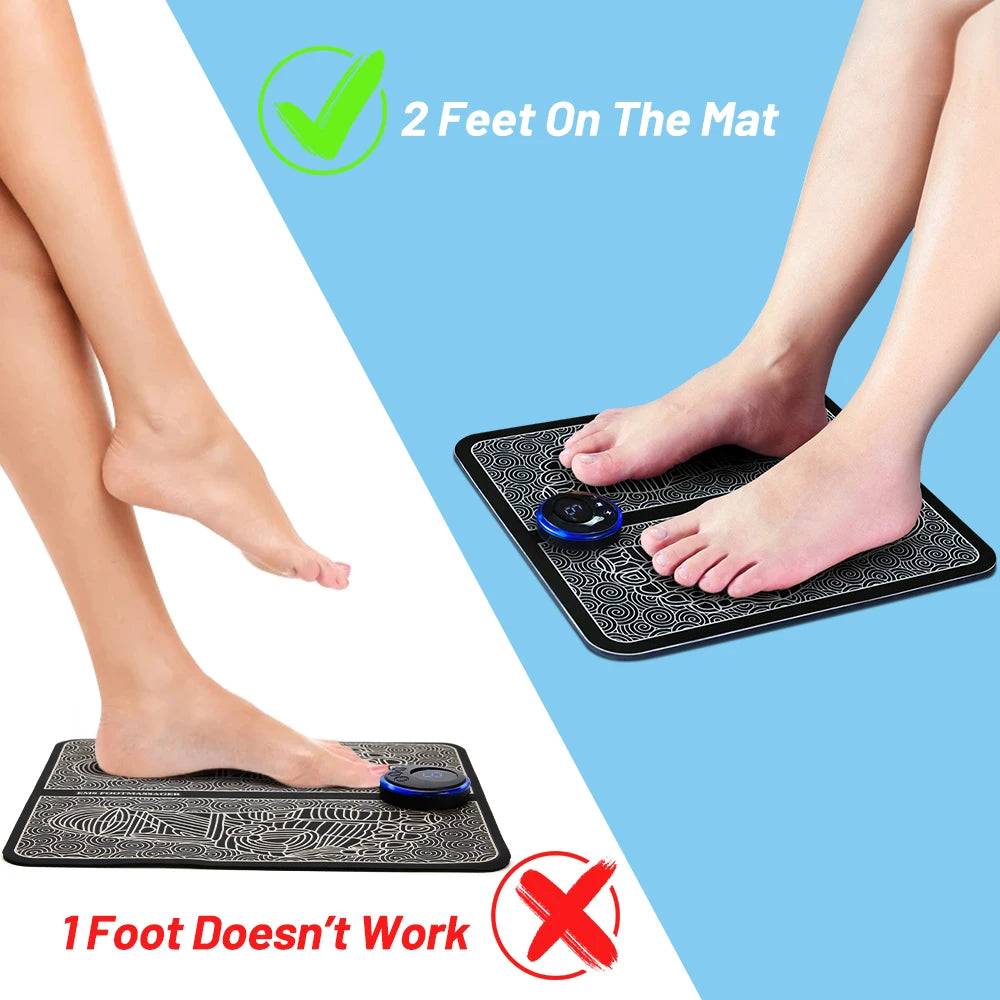 Electric EMS Foot Massager Pad Relief Pain Relax Feet Acupoints Massage Mat Shock Muscle Stimulation Improve Blood Circulation