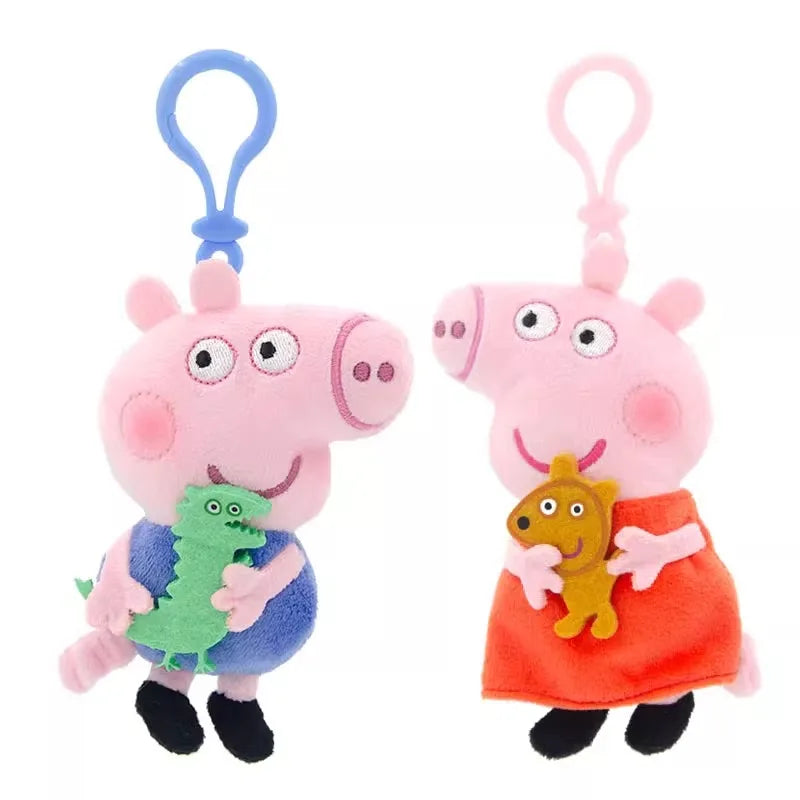 Genuine Peppa Pig George Stuffed Plush Toys High Quality Keyring Hot Cartoon Animal Keychain Doll Pendant Kids Christmas Gifts