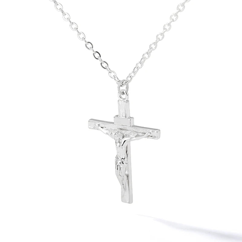 Religion Cross Necklace For Women Men Stainless Steel Chains Choker Christian Jesus Cross Pendants Jewelry Prayer Baptism Gifts