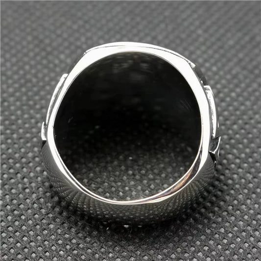 S925スターリングシルバーパンクビッグクロスリングファッションメンズパーソナリティデザインジュエリーストリートレトロゴシックトレンドアクセサリーギフト