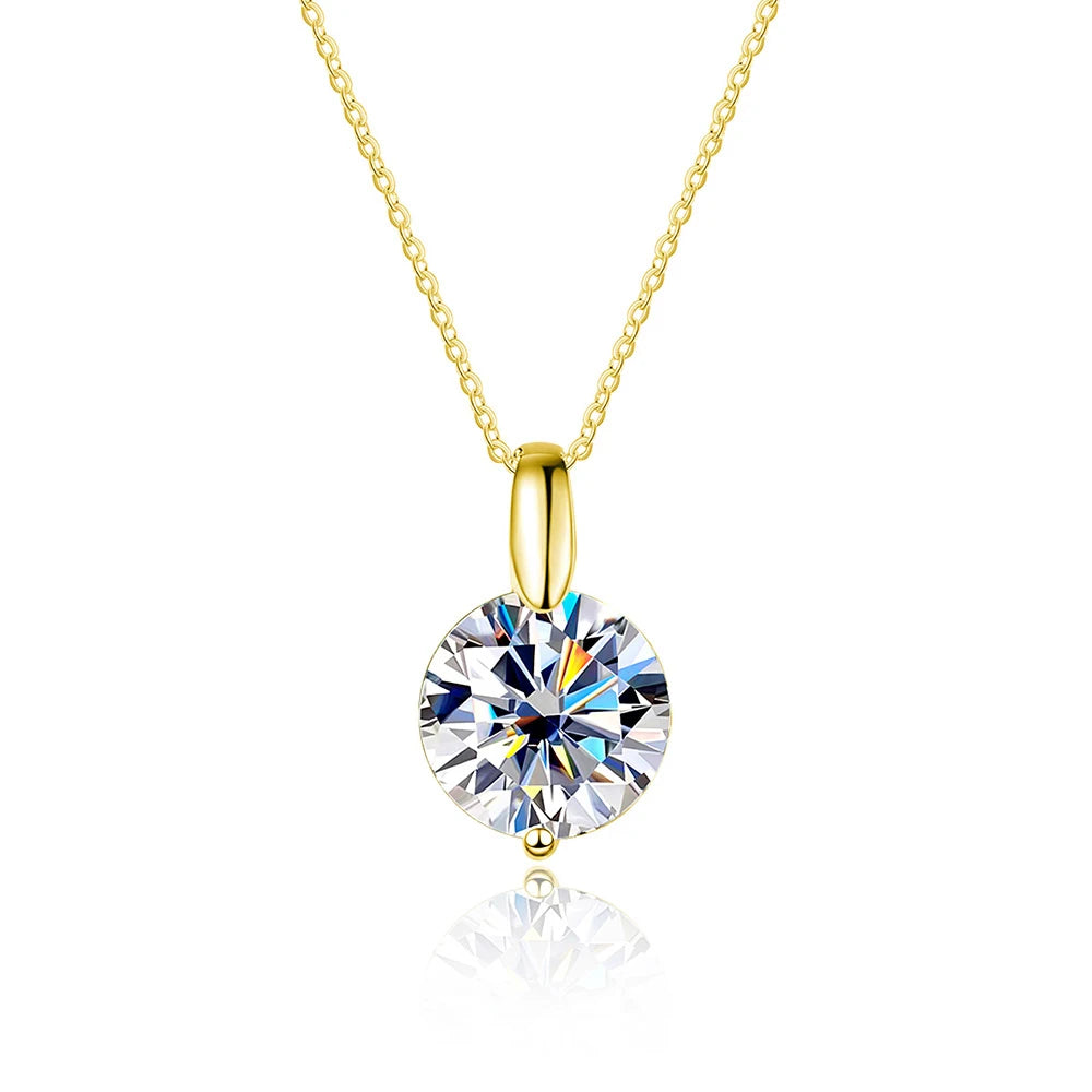 KNOBSPIN D VVS1 Moissanite Necklace Diamond Pandent 1-3ct GRA Certified s925 Sterling Silver 18k Necklaces for Women Dainty Gift