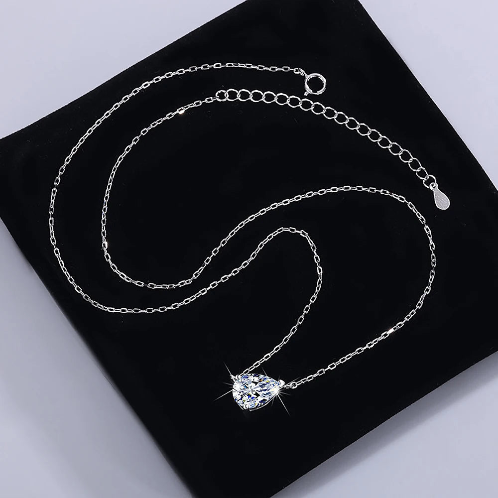 1/3carat Waterdrop Solitaire Moissanite Pendant Necklace with certificate 925 Sterling Silver Pear Cut Diamond Neckchain Woman