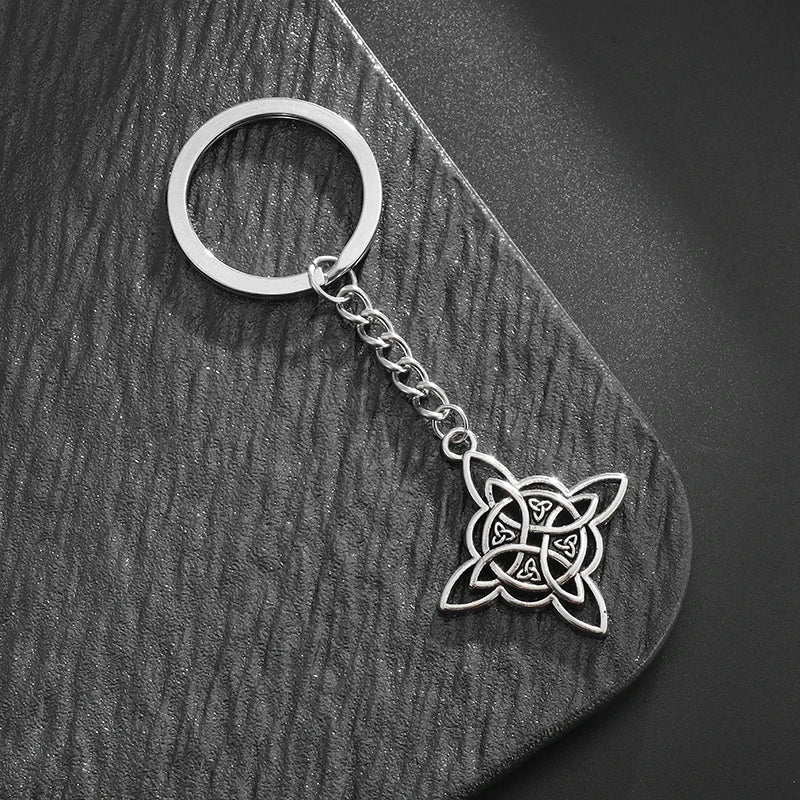Witch Knot Necklace Stainless Steel Magic Knot Pagan Witchcraft Symbols Pendant Celtic Knot Necklace Jewelry Gifts for Women