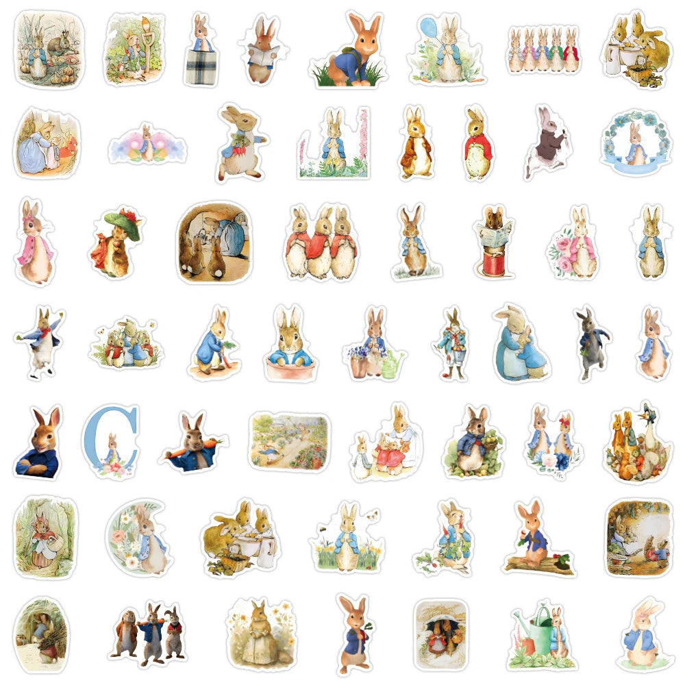 10/30/50pcs Cute Cartoon Peter Rabbit Stickers Kawaii Graffiti DIY Motorcycle Fridge Computer Bike Car Waterproof Decals Kid Toy