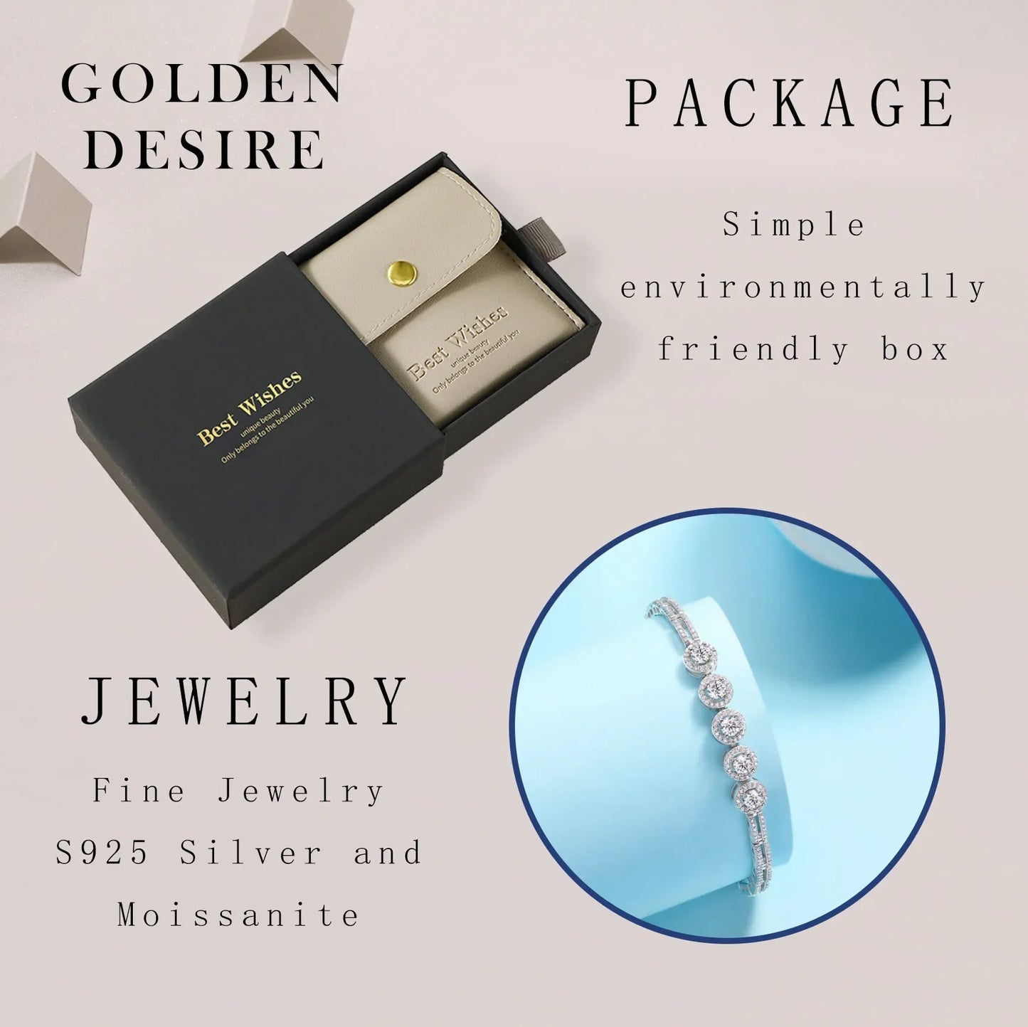 16.4CTW Lab Grown Diamond Bracelet 18K Gold Plated Five Stone Round Design Hypoallergenic Comes with GRA Certificate