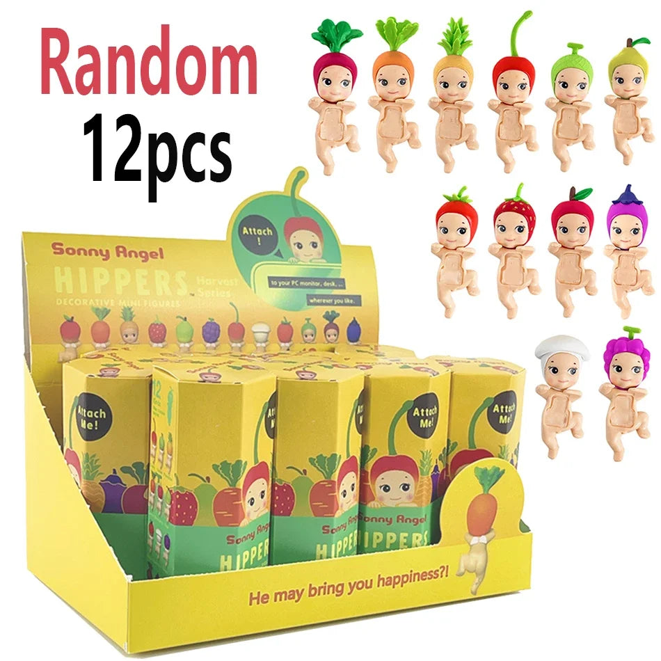 Sonny Angel Blind Box 20th Anniversary Hippers Back Dreaming Fruit Vegetable Series Figure Doll Keychain Christmas Gift