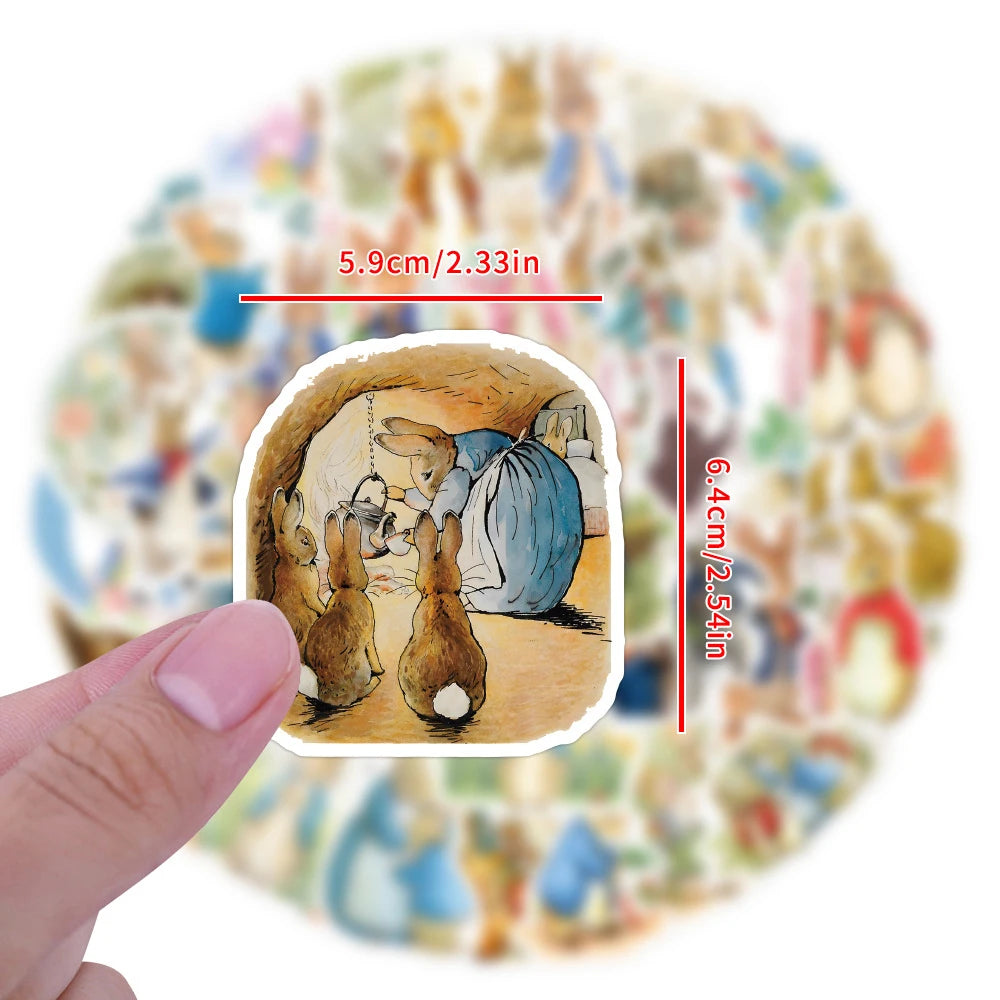 10/30/50pcs Cute Cartoon Peter Rabbit Stickers Kawaii Graffiti DIY Motorcycle Fridge Computer Bike Car Waterproof Decals Kid Toy
