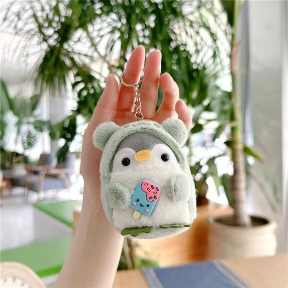 Cute Penguin Plush Key Ring Tourist Hat Penguin Keychain For Girls Gifts Creative School Bag Keychain