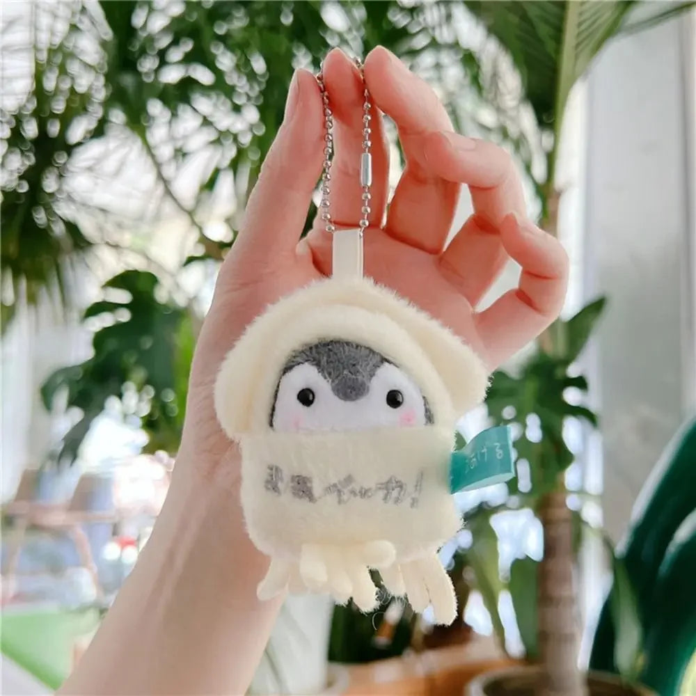 Cute Penguin Plush Key Ring Tourist Hat Penguin Keychain For Girls Gifts Creative School Bag Keychain
