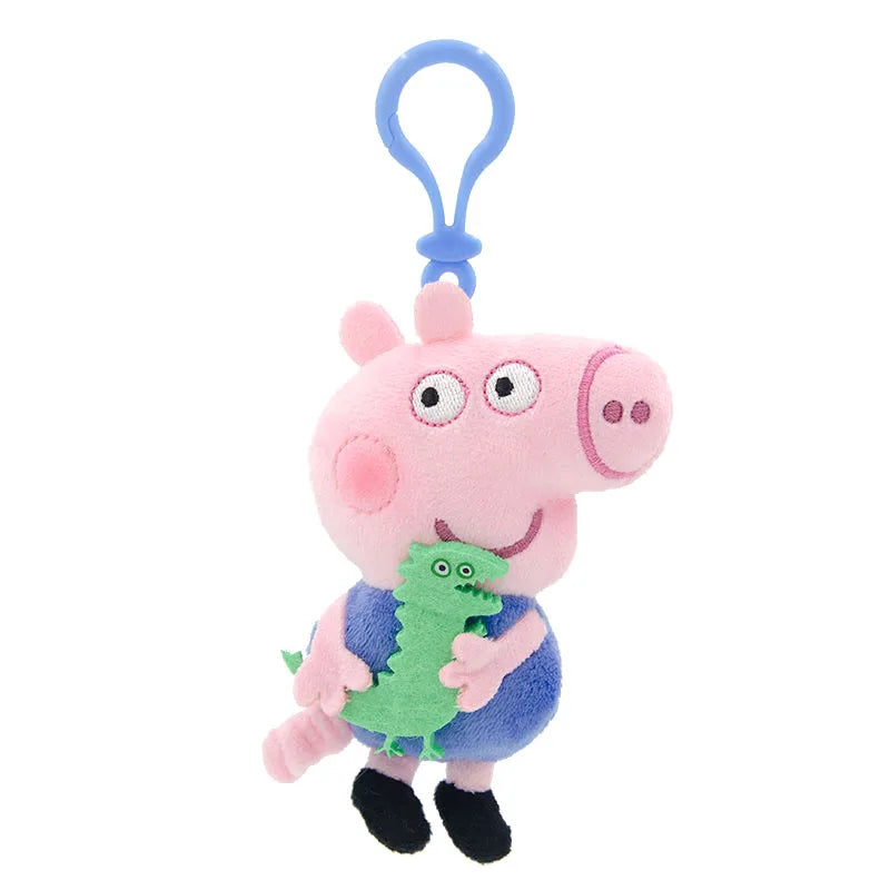 Genuine Peppa Pig George Stuffed Plush Toys High Quality Keyring Hot Cartoon Animal Keychain Doll Pendant Kids Christmas Gifts
