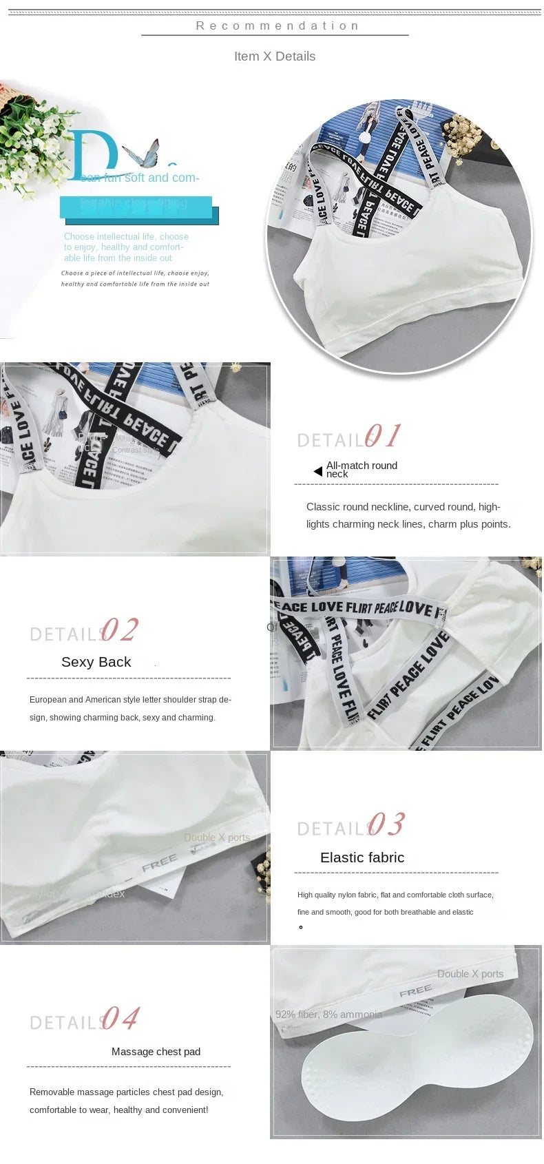 Women Sports Top Vest Sleeveless Bra Pads Lingerie Sexy Woman Push Up Beauty Bralette Wrap All-In-One Women's Tube Top Summer