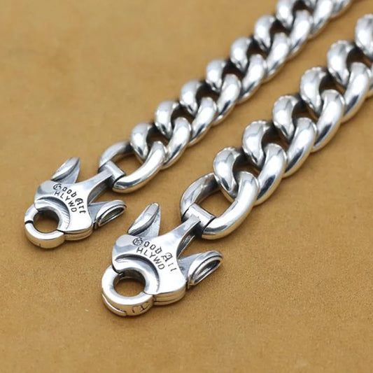 六字真言メンズS925シルバーブレスレット マントラ 桜 金剛杵 威圧的 個性 トレンディ レトロ 幸運ジュエリー