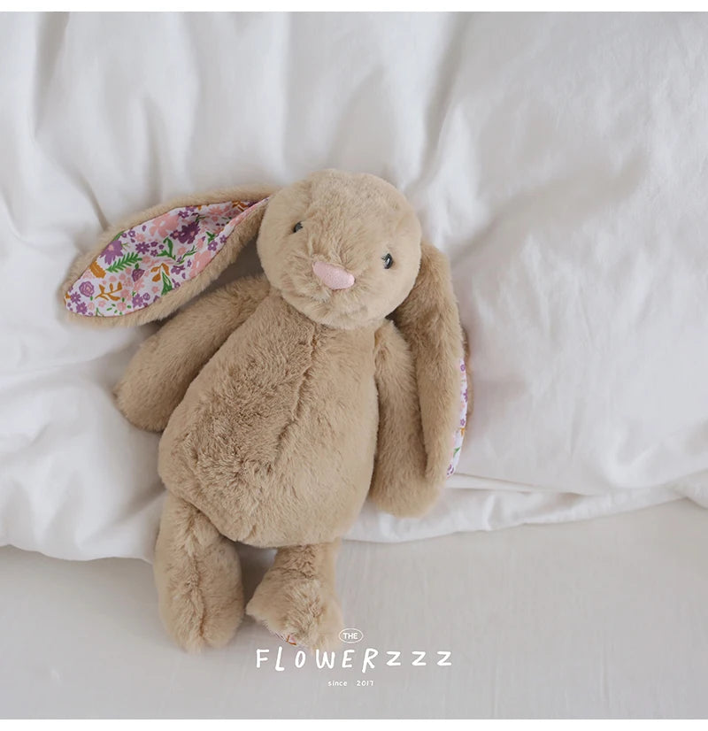 30cm Bonnie Rabbit Floral Ears Plush Toys Cartoon Stuffed Bunny Dolls Children's Room Decor Toy Soft Birthday Gifts For Girl