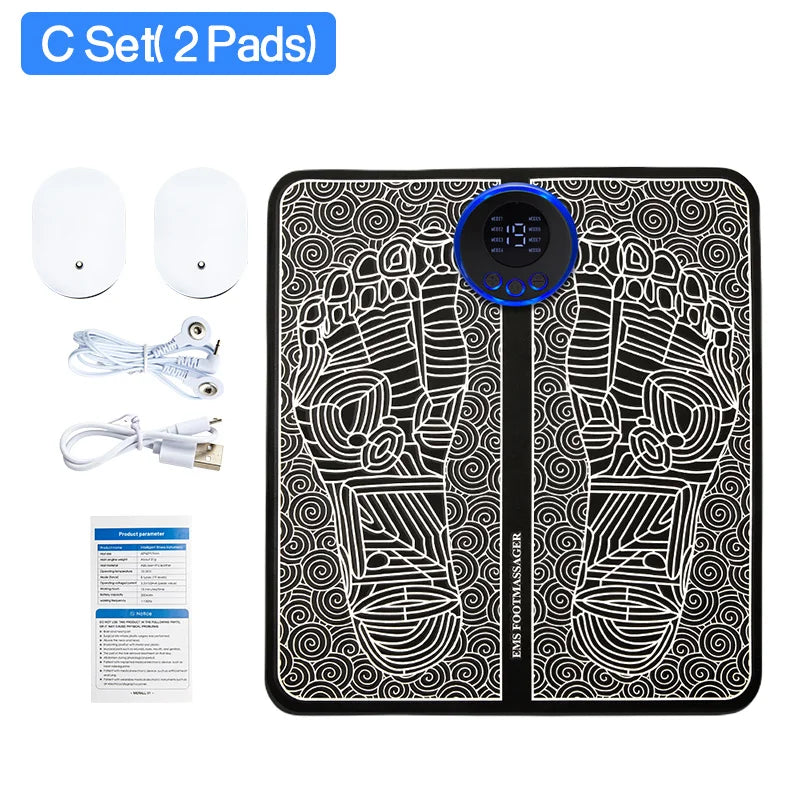Electric EMS Foot Massager Pad Relief Pain Relax Feet Acupoints Massage Mat Shock Muscle Stimulation Improve Blood Circulation