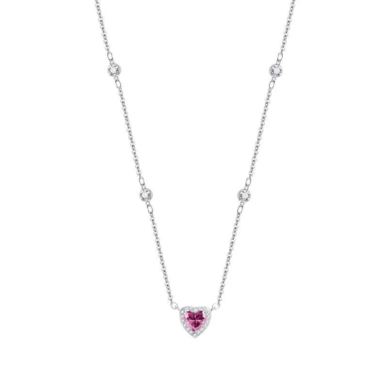 TY 0.8CT Moissanite 925 Sterling Silver Necklace for Women Heart Pendant Necklace D Color Shining Fine Jewelry Lab Diamond