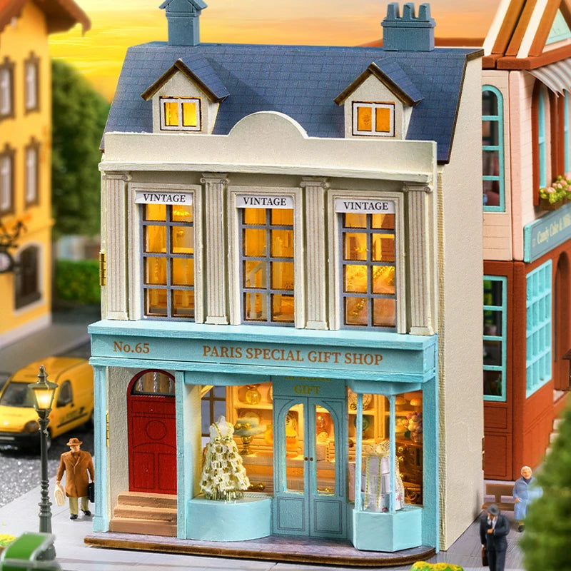 Diy Mini Wooden Dollhouse With Furniture Light Doll House Casa Assembly Model Pink Princess Villa Architecture Kit Toys Birthday