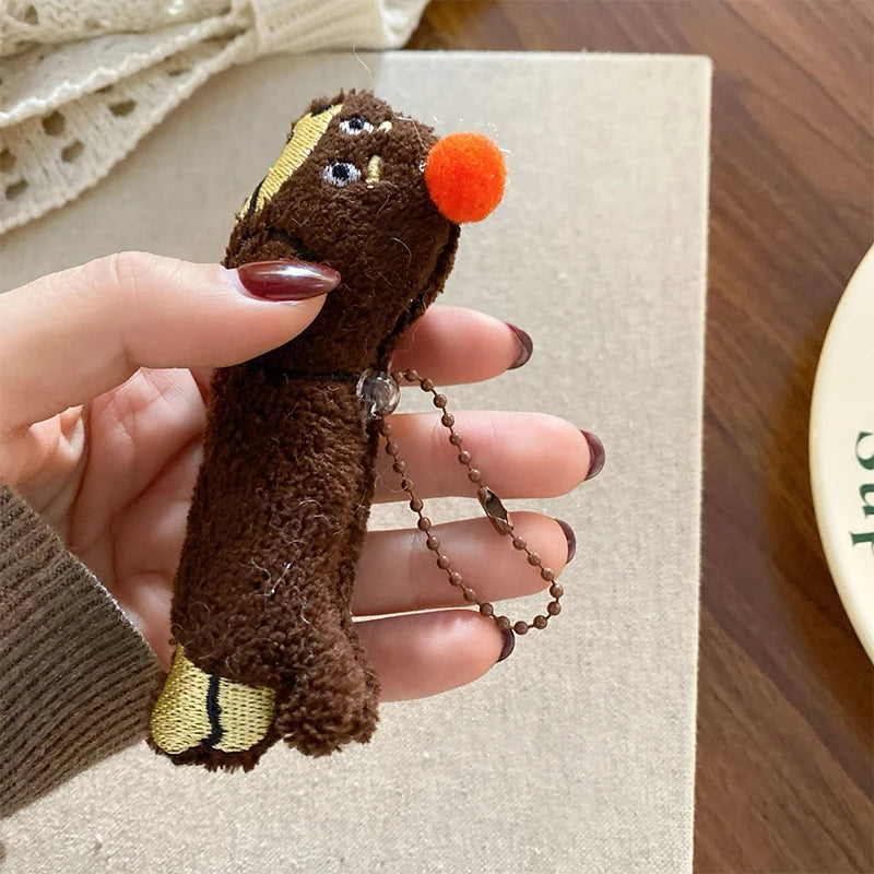 Kawaii Dog Dachshund Plush Keychain Cartoon Puppy Stuffed Keyring Cute Key Holder Pendant Bag Hanging Decoration Couple Gift