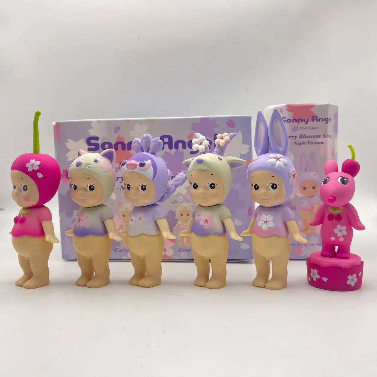 New Sonny Angel Blind Box Mini Figure Cherry Blossom Series Night Version Rabbit Surprise Tideplay Fans Toy Cure Doll Lucky Gift