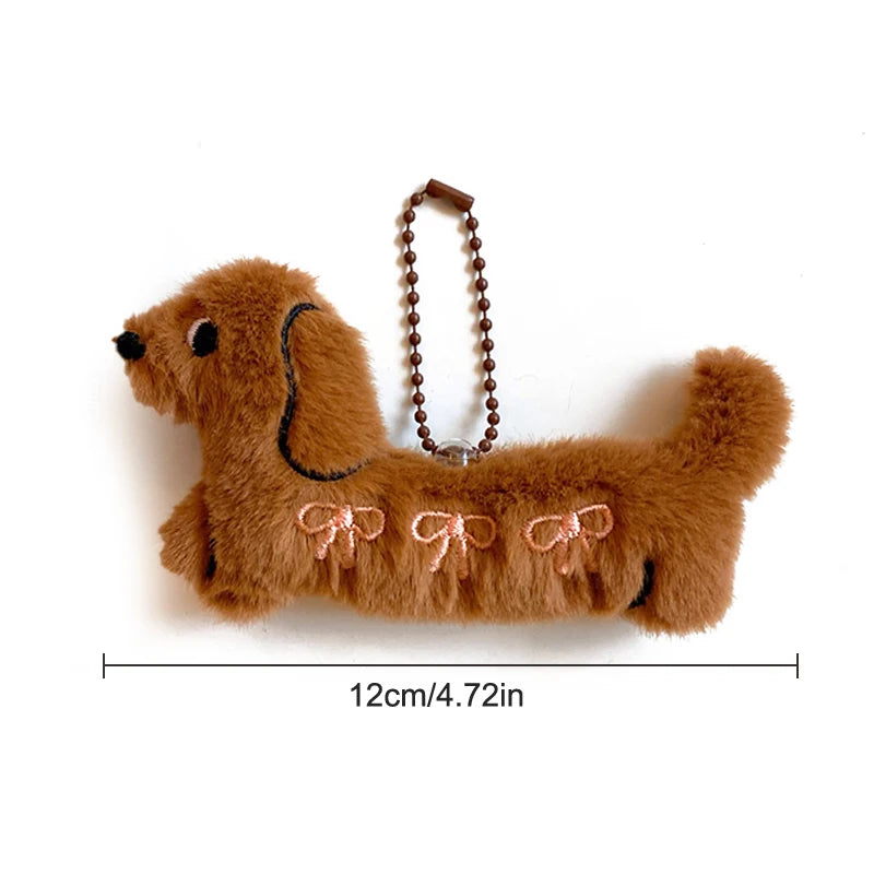 Kawaii Dog Dachshund Plush Keychain Cartoon Puppy Stuffed Keyring Cute Key Holder Pendant Bag Hanging Decoration Couple Gift