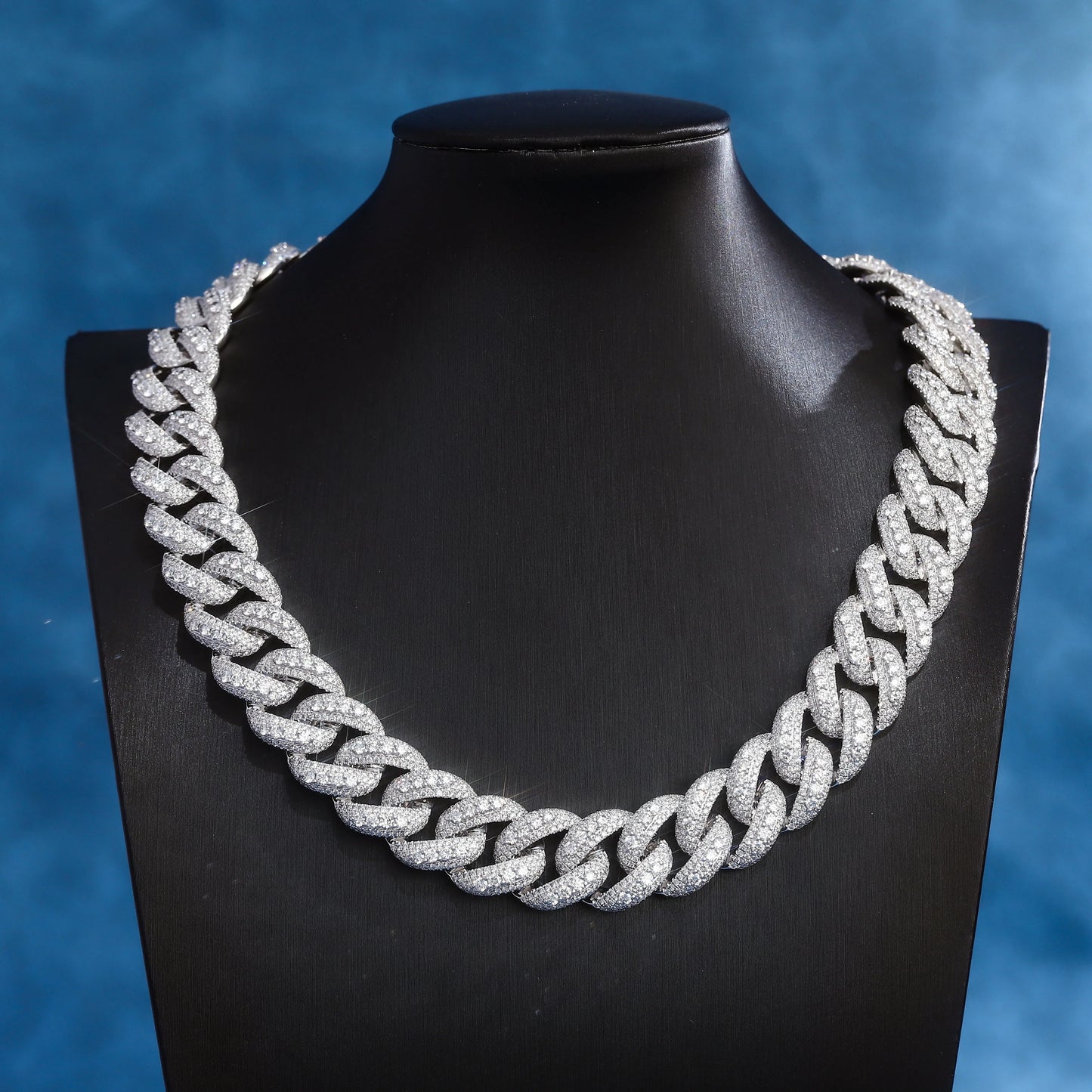 Provence Moissanite Cuban Chain Necklace for Men S925 Silver Thick 18mm Miami Cuban Link Choker for Women Hip Hop Custom Jewelry