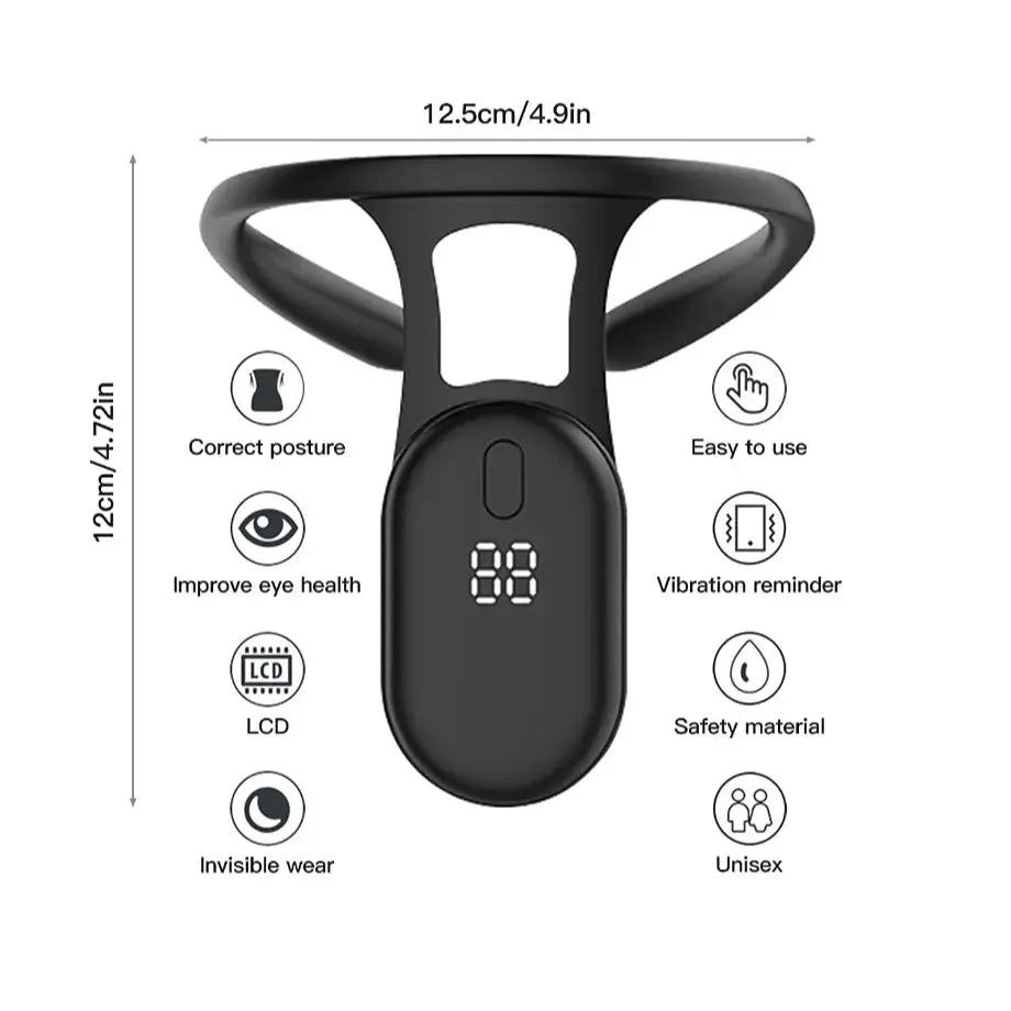 スマート姿勢矯正器 マイクロ振動姿勢トレーニングリマインダーセンサー 背中姿勢 首こり矯正器 大人 子供用